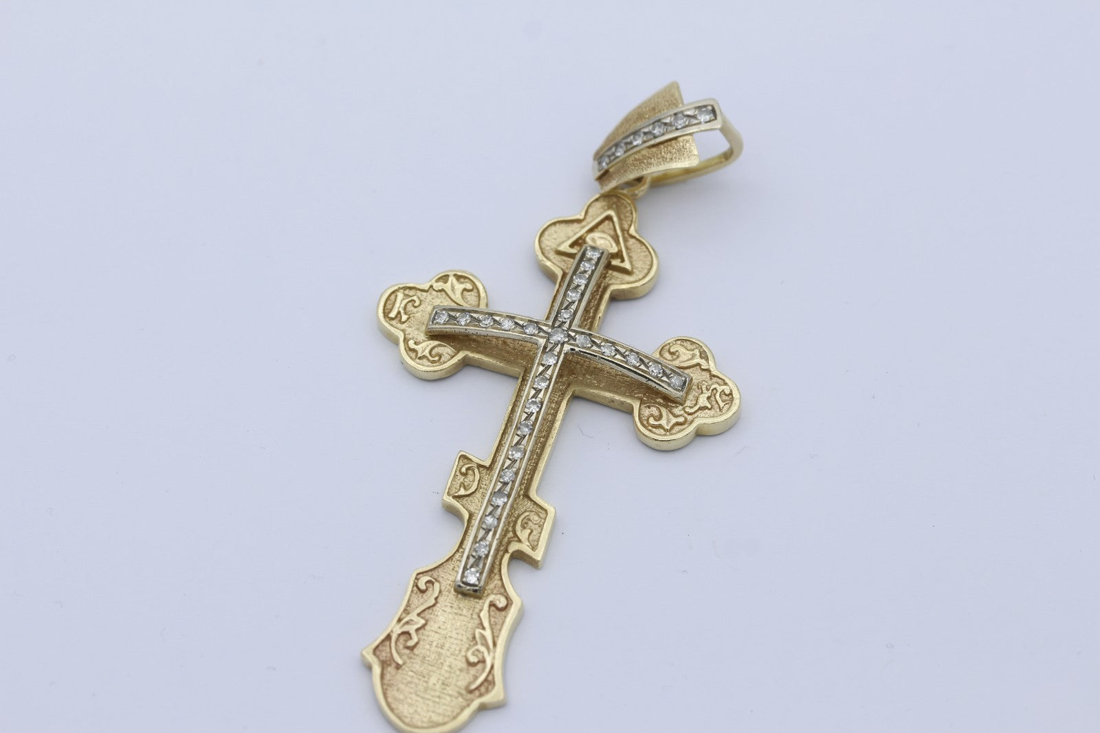 Kreuz Anhänger 585 Gold 14K mit echten Diamanten – Goldkreuz Schmuck massiv