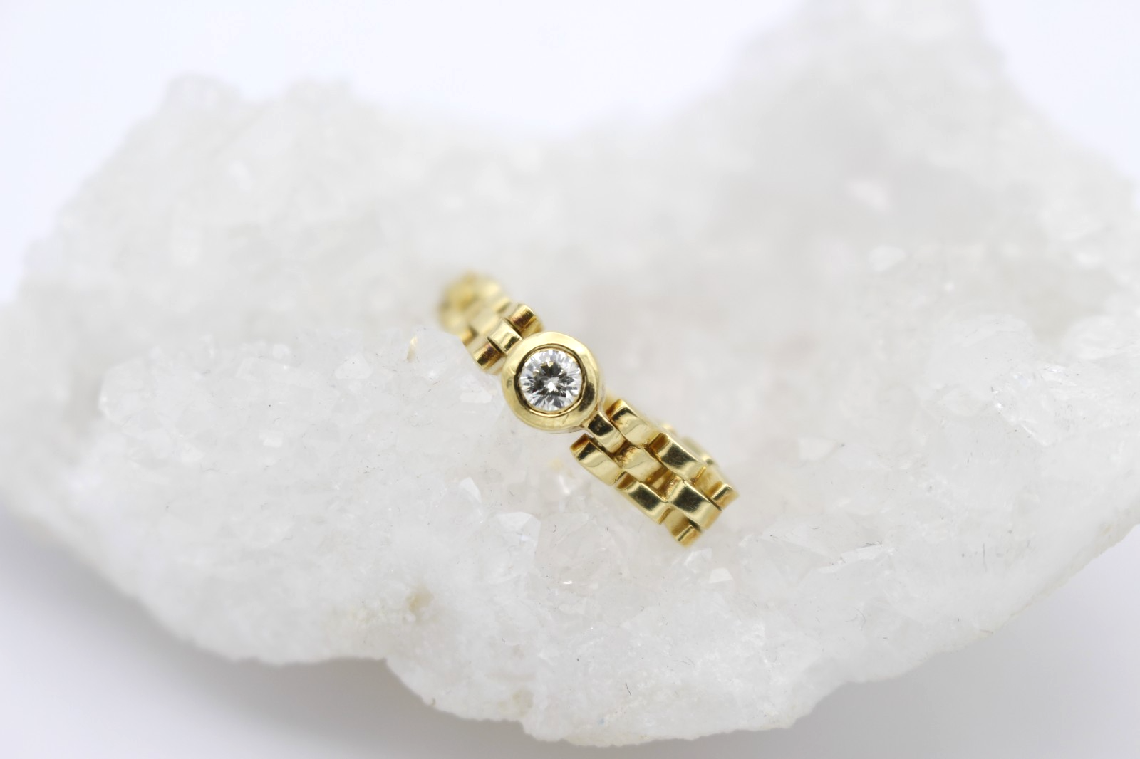 Exklusiver Rolex-Stil Ring 750 Gold mit Brillant | 18 Karat Panzerring Gr. 57