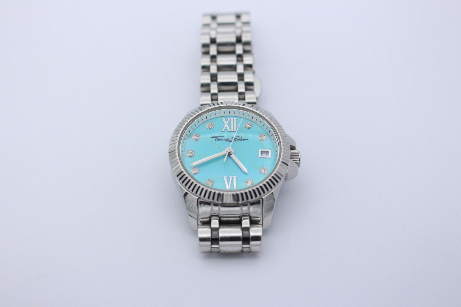 Thomas Sabo Damen Armbanduhr Quarz Edelstahl WA0317 Silber 33 mm