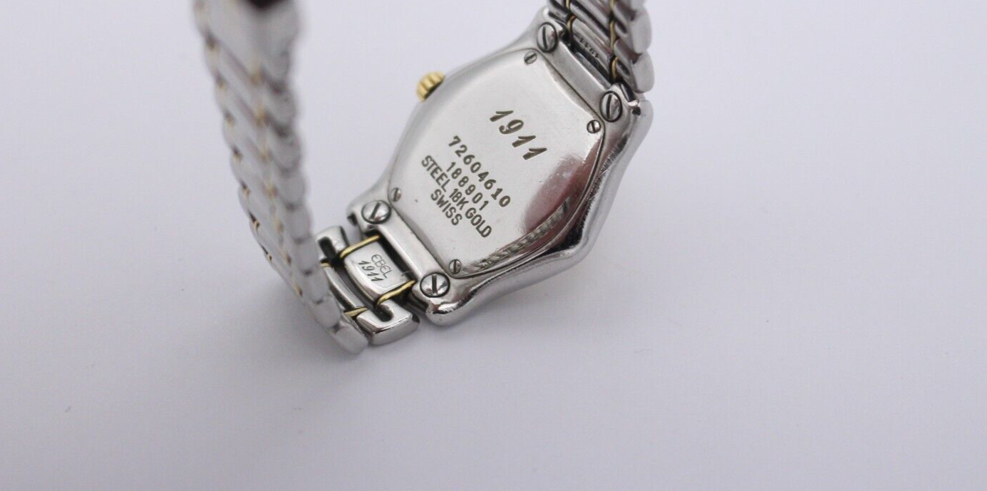 Ebel Uhr 1911 Ref.188901 18k Gelbgold Edelstahl Quarz Saphir Diamanten 27mm