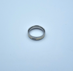 Trauring Ring Stahl Gold 585 mit Diamanten 0,03ct. | Gr. 58