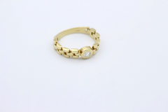 Exklusiver Rolex-Stil Ring 750 Gold mit Brillant | 18 Karat Panzerring Gr. 57