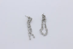 Damen Ohrhänger Ohrschmuck aus 375 / 9k Weißgold mit weiße Edelsteine & Diamant