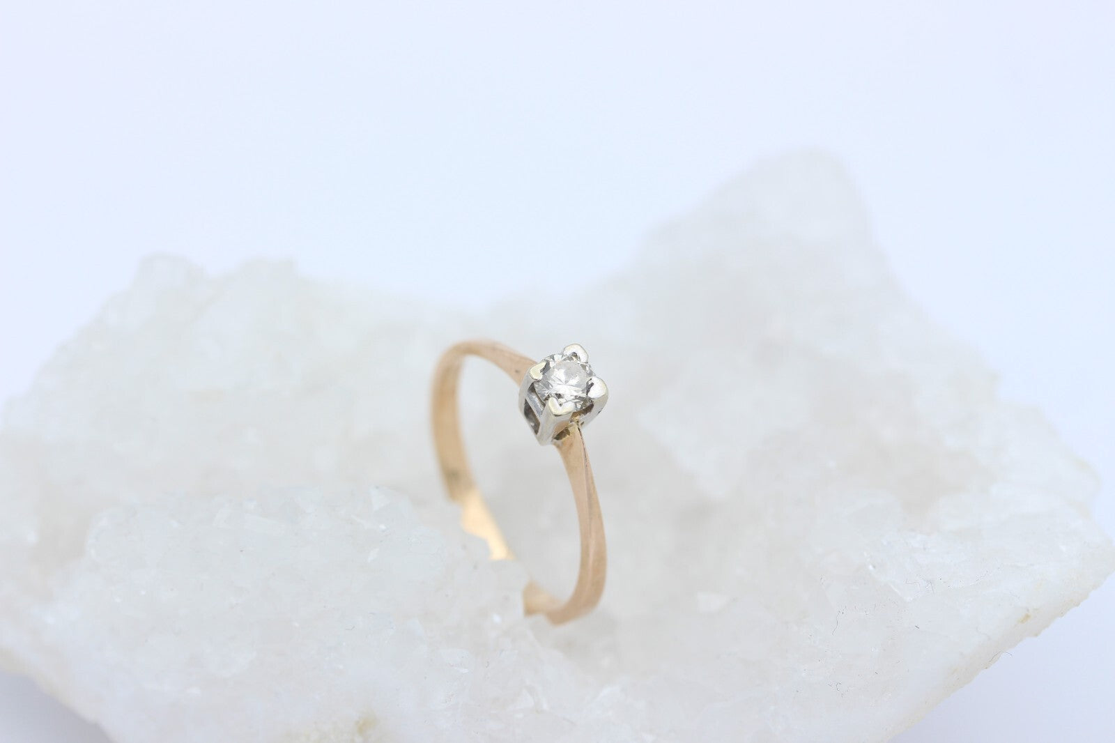 Solitär Damen Ring aus 585 / 14k Gelbgold mit ein Brillant ca. 0,25 ct.