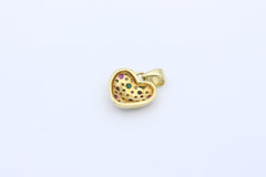 Zarter Herz Juwelen Anhänger aus 750 / 18K Gold mit Saphir, Rubin & Diamanten