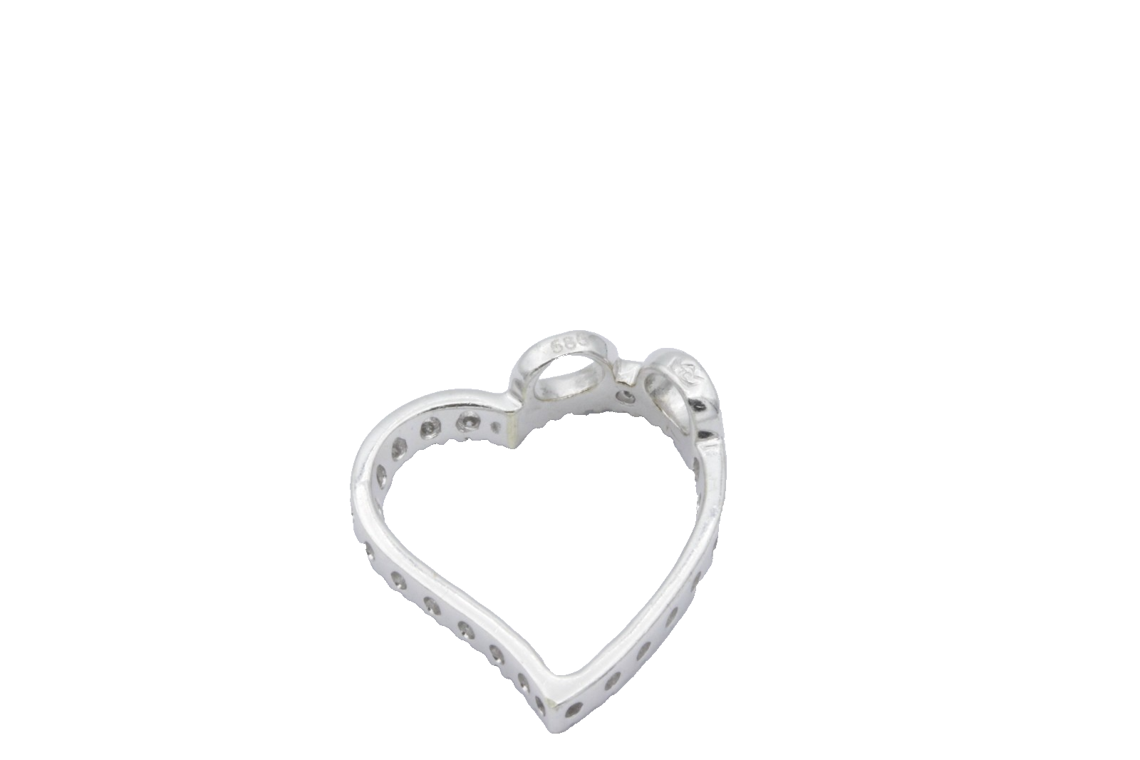 Edler Damen Herz Anhänger aus 585 / 14K Weißgold mit Diamanten