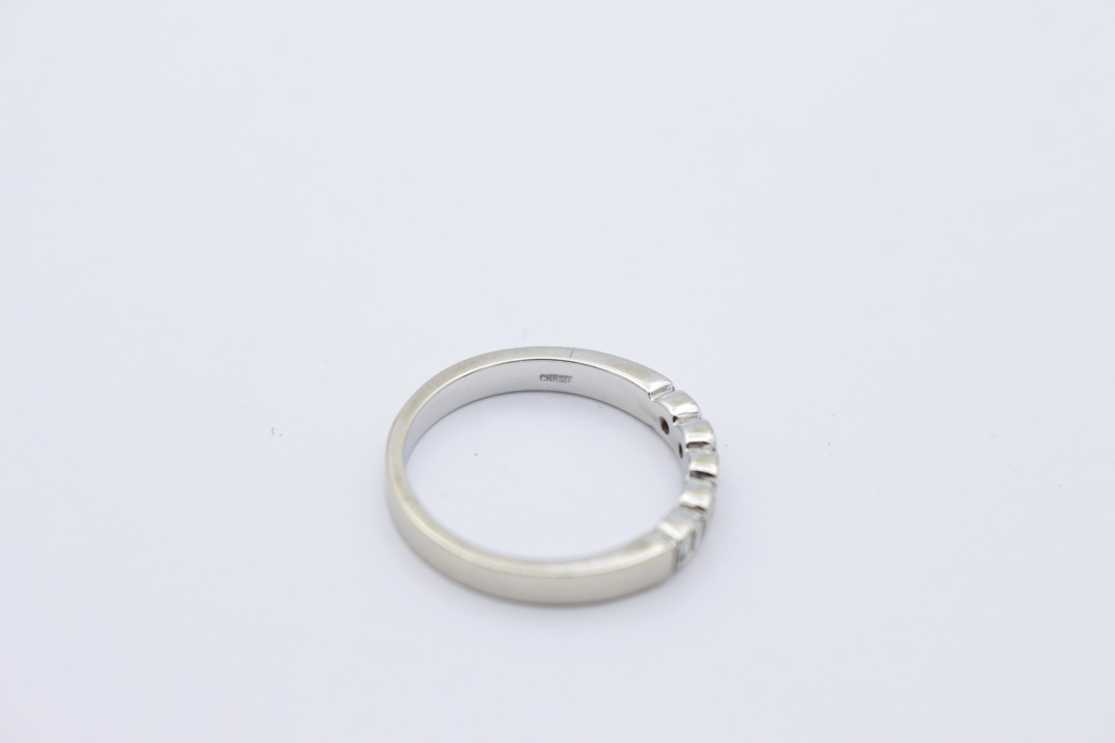 CHRIST Diamantring 585 Weißgold 14 Karat Halb Memoire Ring 5 Diamanten | Gr. 55