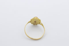 Korallen Damen Ring aus 916 / 22k Gelbgold mit eine Koralle | Gr. 56