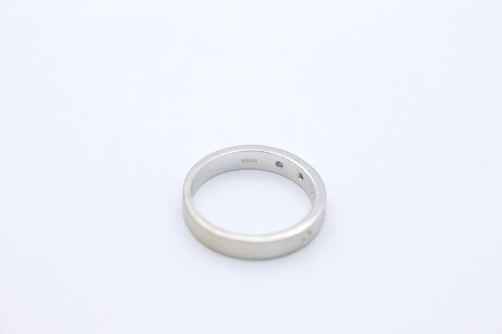 CHRIST Diamantring Matt 585 Weißgold 14 Karat Ring 5 Diamanten Brillanten Gr. 55