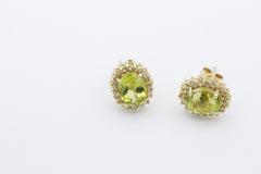Traumhafter Ohrschmuck Ohrstecker aus 585 / 14k Gelbgold mit Citrin & Diamanten