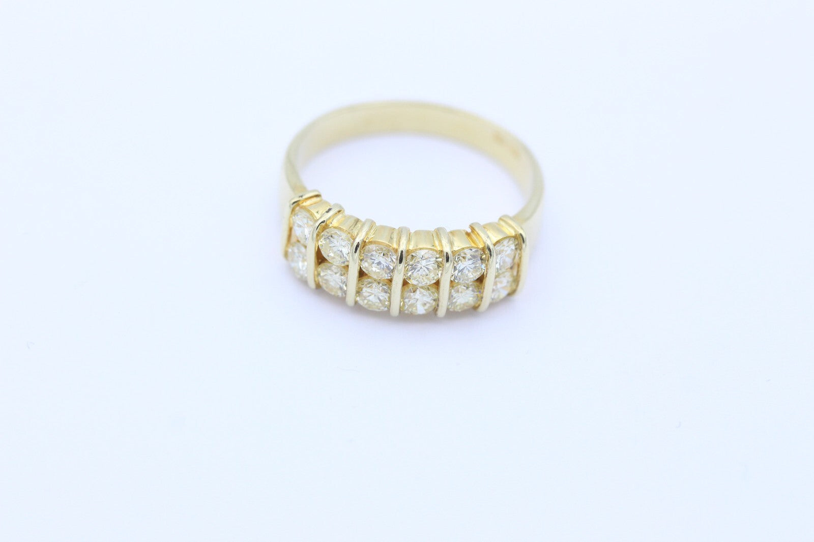 Wunderschöner Damen Diamant Ring aus 585 / 14k Gelbgold mit 12 Brillanten