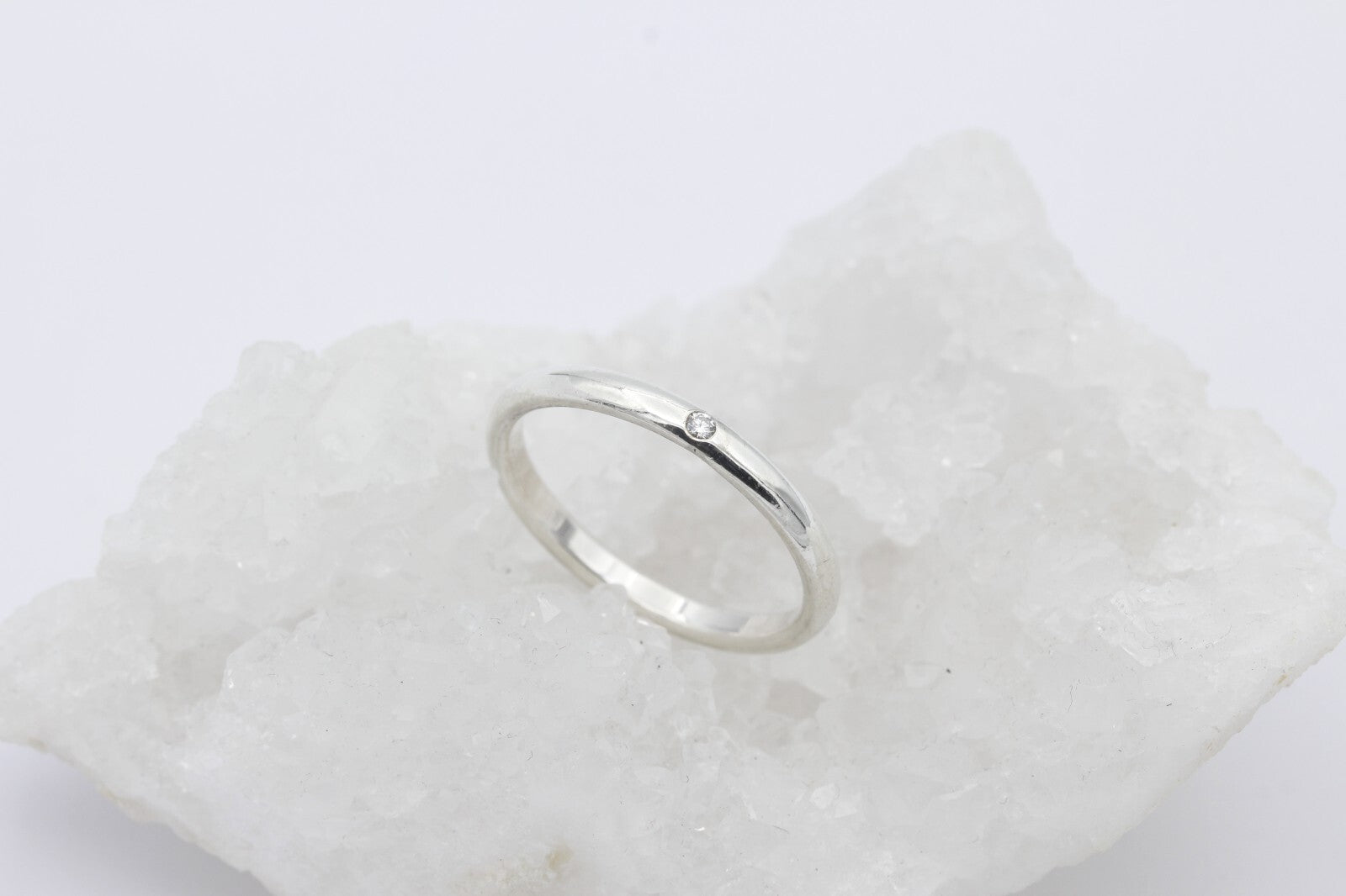 Tiffany & Co 925 Sterlingsilber Elsa Peretti Ring Trauring mit ein Brillant