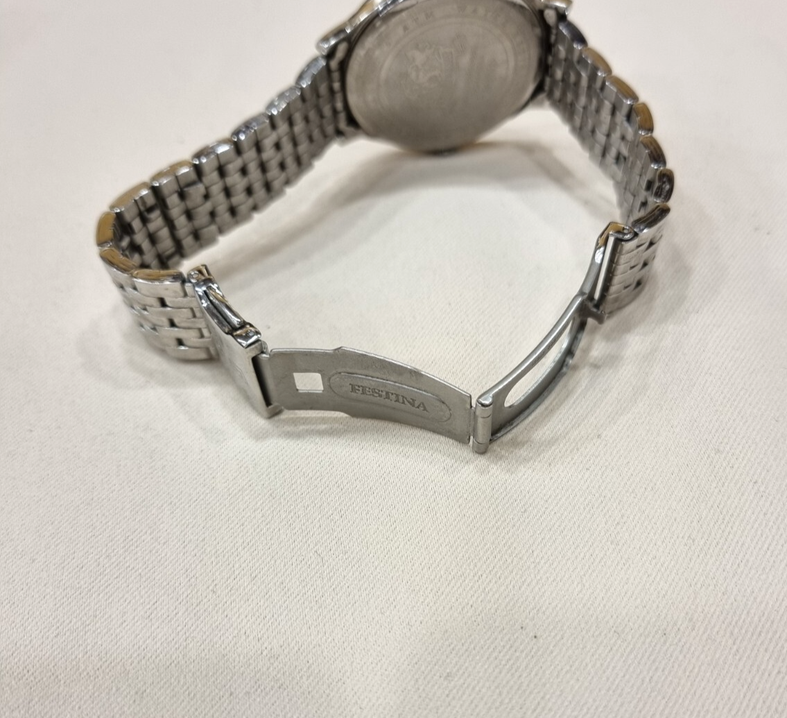 Festina Herren Uhr F16744 Edelstahl Armbanduhr Klassik Silber 40 mm