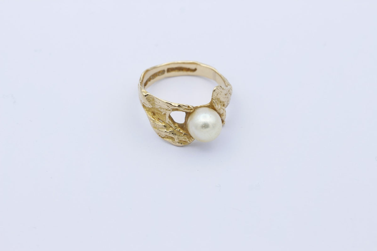 Lapponia 585er / 14K Gelbgold Ring mit Perle – Designer Schmuck