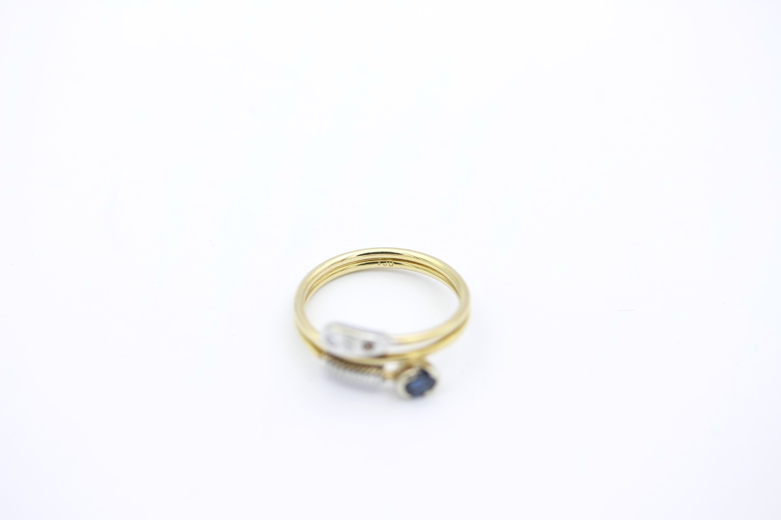 Außergewöhnlicher Designer Schlangenring 750 Gold mit Saphir & Brillanten Gr. 53
