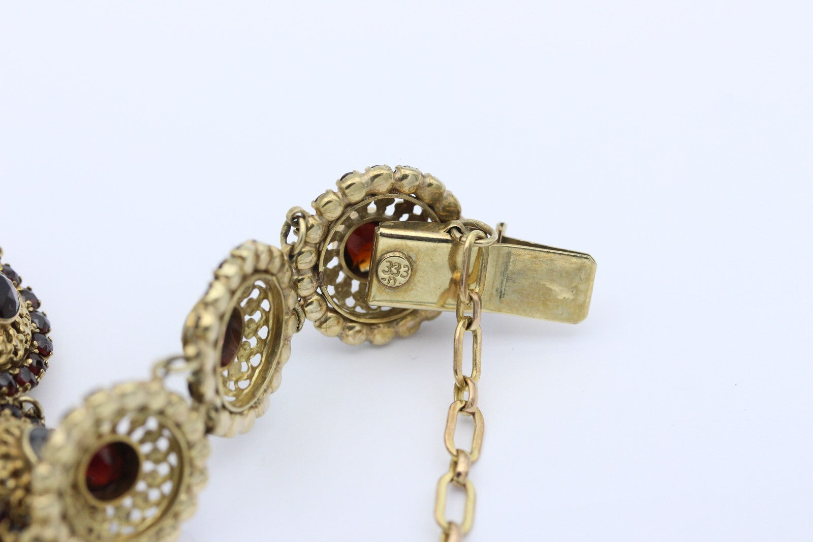 Granat Schmuck Damen Armband aus 333 / 8K Gelbgold mit Granaten
