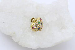 Zarter Herz Juwelen Anhänger aus 750 / 18K Gold mit Saphir, Rubin & Diamanten