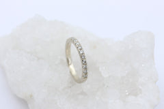 Zarter Diamant Damen Ring Halb Memory aus 585 / 14K Weißgold mit 12 Brillanten