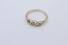 Zarter Damen Ring aus 585er Gelbgold mit Diamanten | Gr. 54
