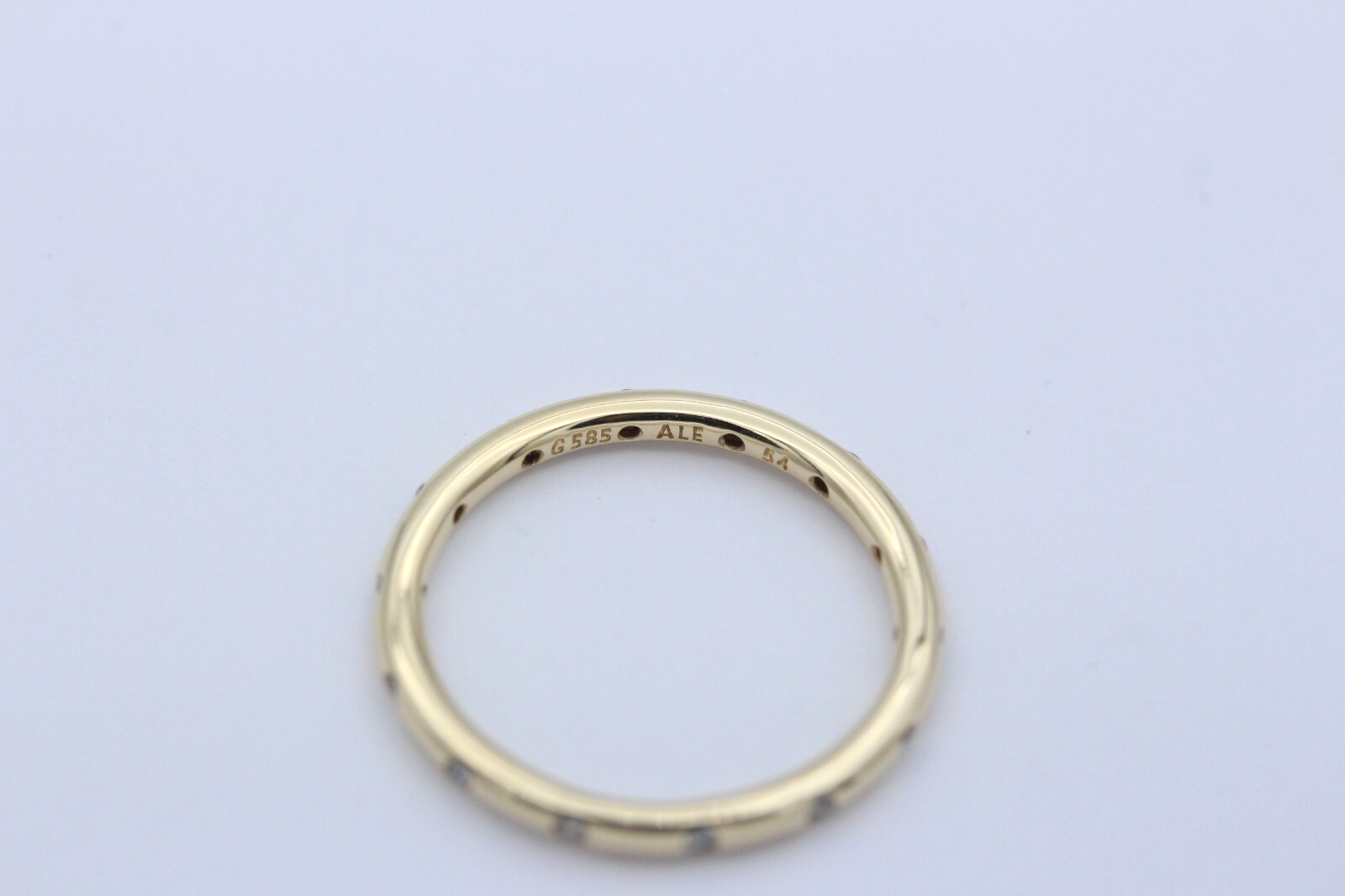 PANDORA Damen-Ring Tröpfchen Memory 585 Gelbgold Zirkonia Weiß Wie Neu Gr. 54