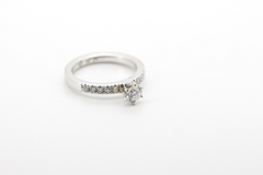 Eleganter 750er 18K Weißgold Goldring mit Diamanten Hochwertiger Schmuck Gr. 51