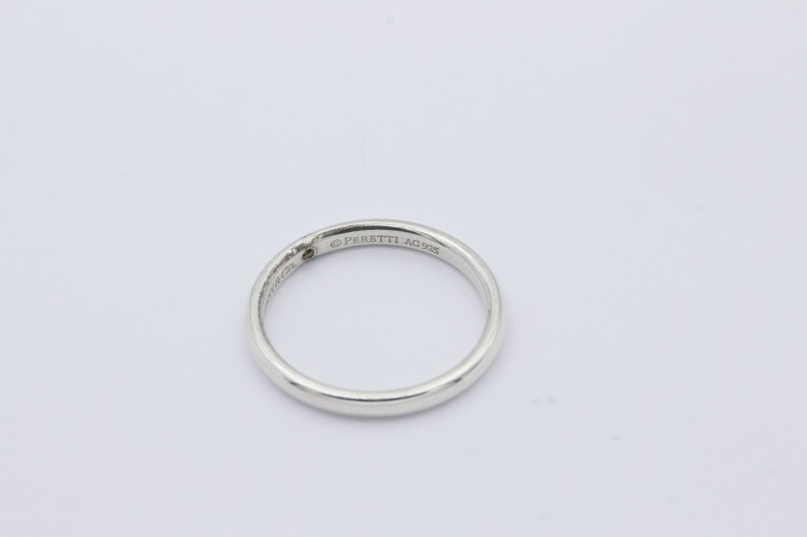 Tiffany & Co 925 Sterlingsilber Elsa Peretti Ring Trauring mit ein Brillant