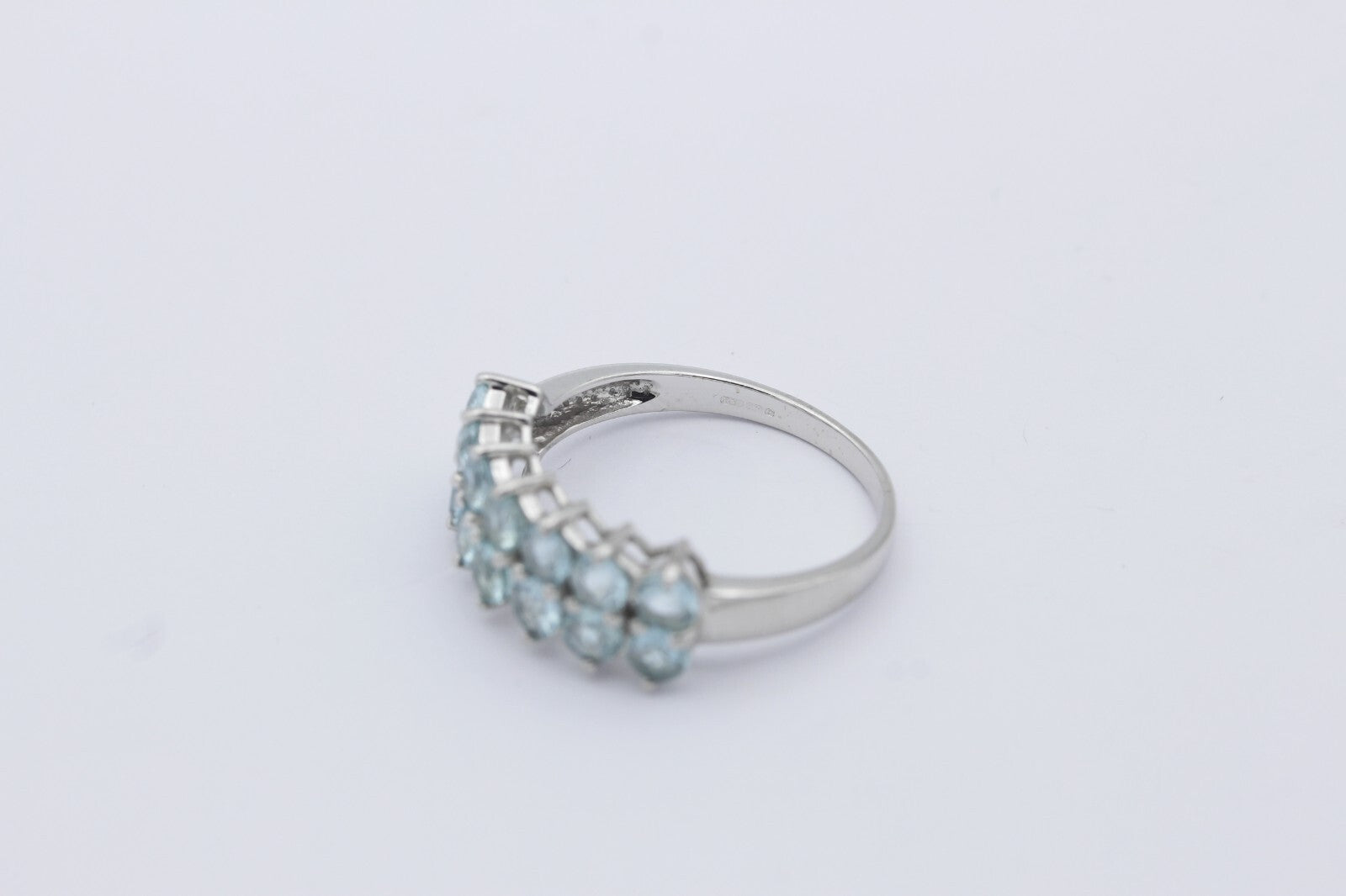 Schöner R&C Goldschmiedearbeit Damen Ring aus 750/18k Weißgold mit Aquamarine