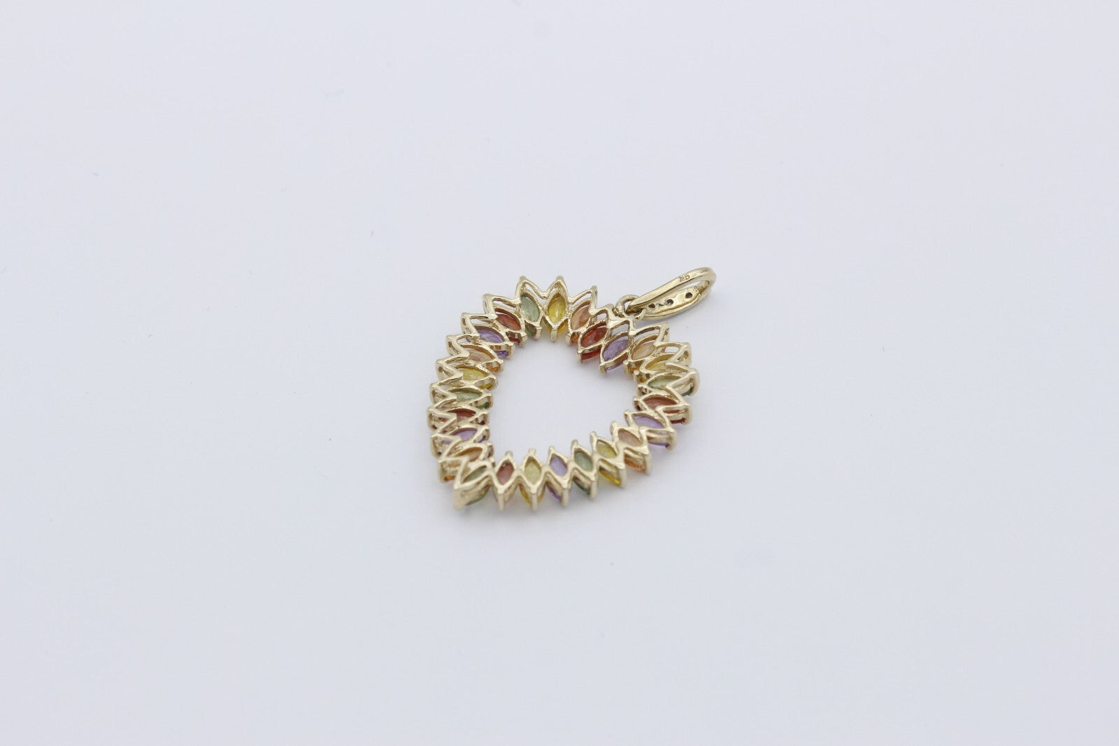 Außergewöhnlicher Juwelen Anhänger aus 375/9k Gold Bunte Edelsteine & Diamanten