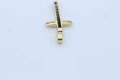 Schöner Kreuz Anhänger aus 585 / 14k Gelbgold mit Diamanten