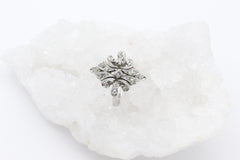 Wunderschöner Silberring mit Diamanten im filigranen Design | Gr. 54