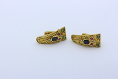 1 paar Antike Gold Designer Ohrschmuck Ohrclip aus 750/ 18K Gelbgold mit Juwelen