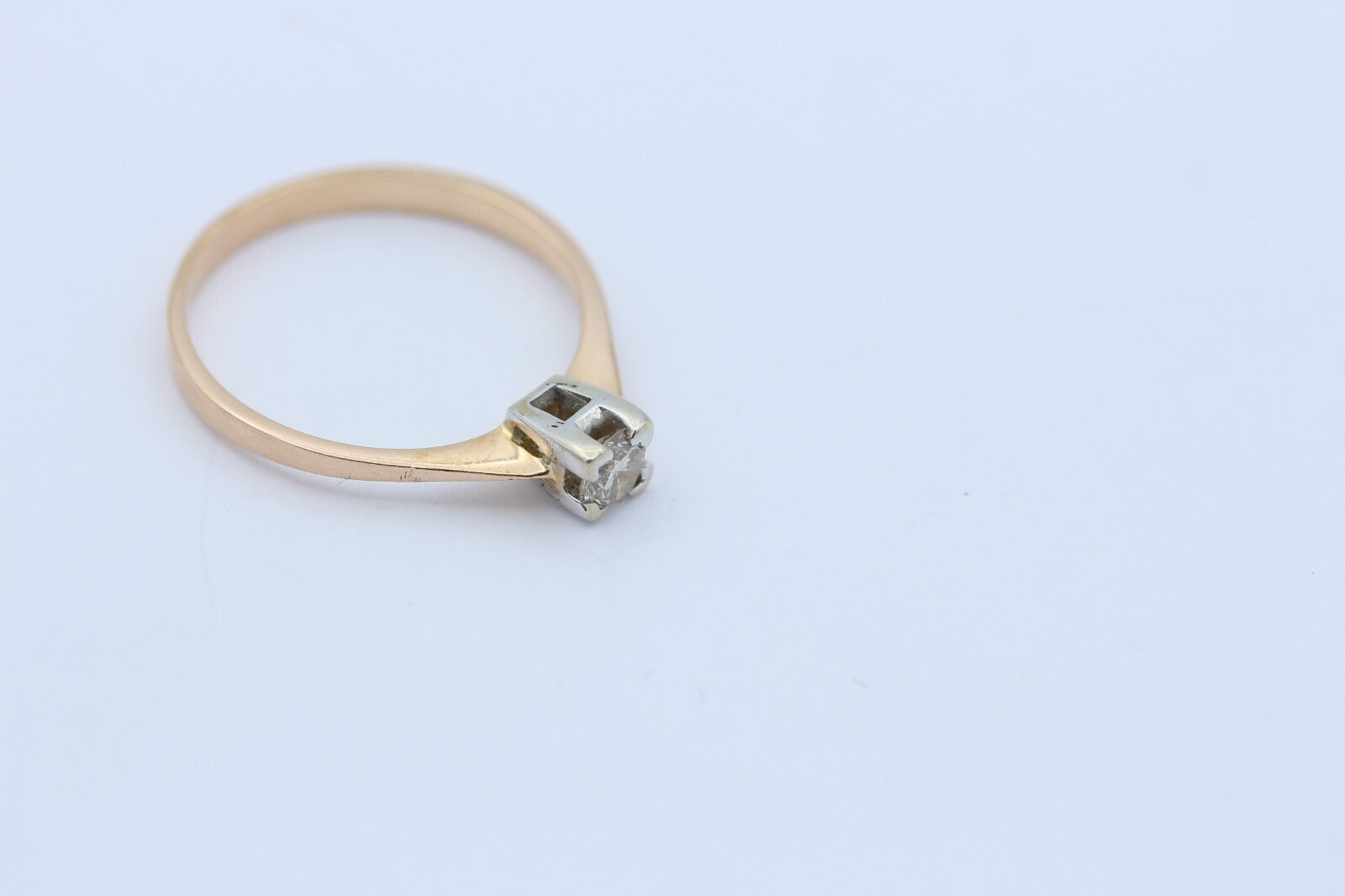 Solitär Damen Ring aus 585 / 14k Gelbgold mit ein Brillant ca. 0,25 ct.