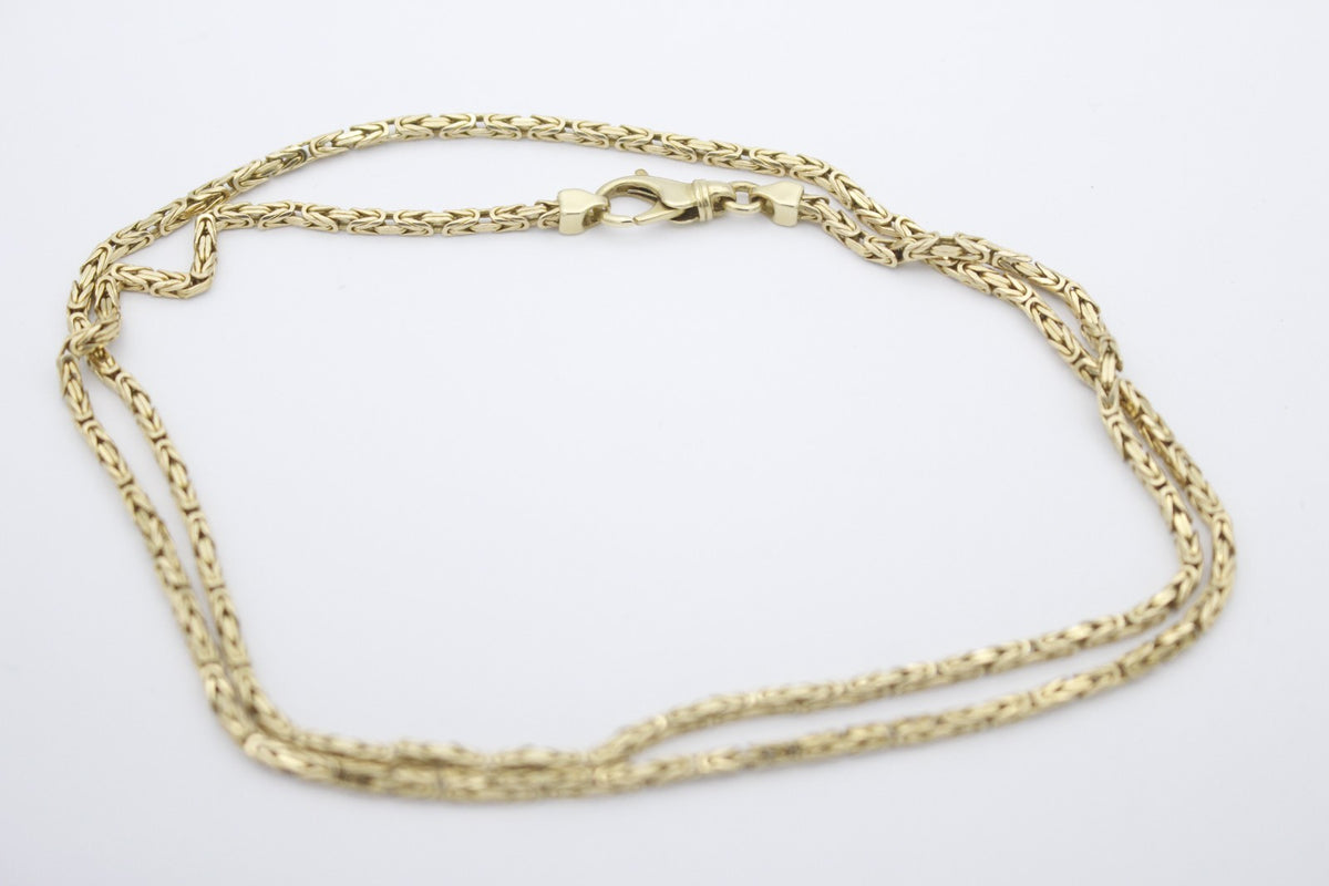 Schöne Zarte Schlichte Königskette Halskette 585 / 14k Gelbgold 58 cm