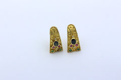 1 paar Antike Gold Designer Ohrschmuck Ohrclip aus 750/ 18K Gelbgold mit Juwelen