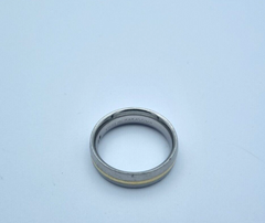 Trauring Ring Stahl Gold 585 mit Diamanten 0,03ct. | Gr. 58