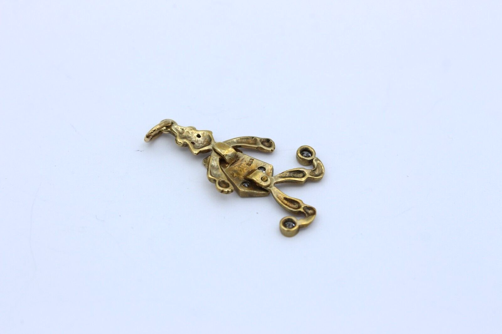 Harlekin Anhänger Clown aus 333 / 8k Gelbgold mit Zirkonia