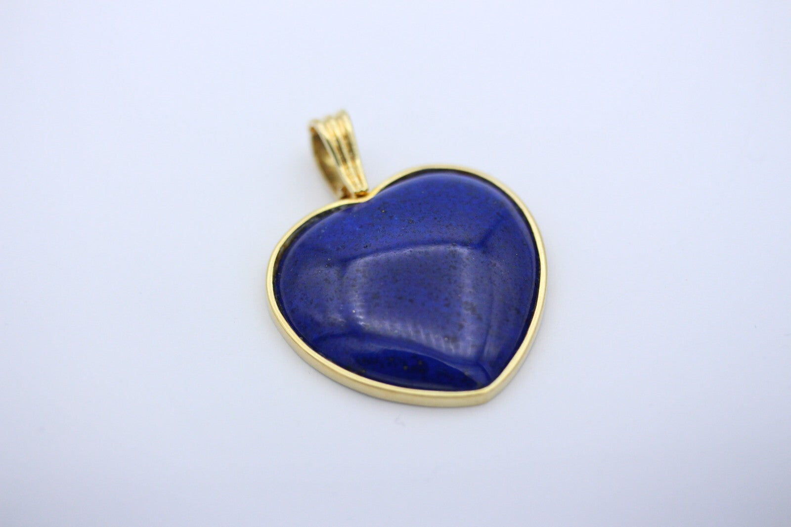 Schöner Herz Lapis Anhänger Herzform aus 585 / 14k Gelbgold mit Lapislazuli