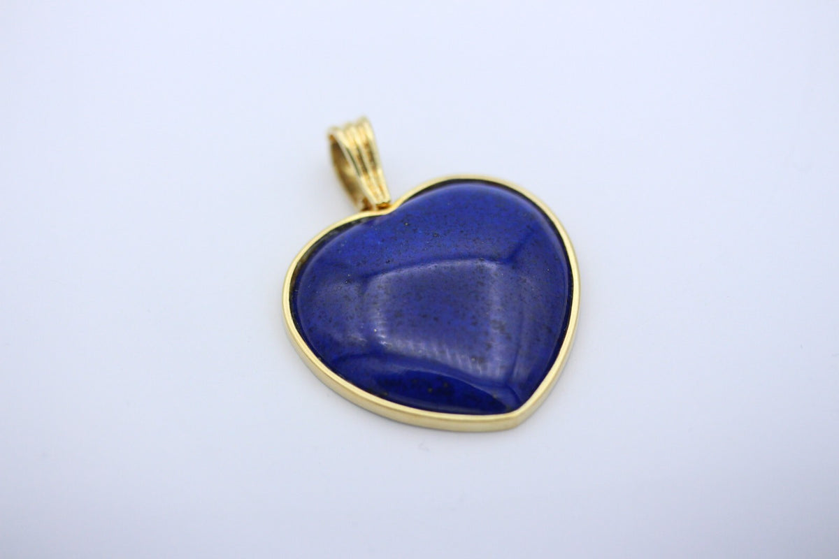 Schöner Herz Lapis Anhänger Herzform aus 585 / 14k Gelbgold mit Lapislazuli