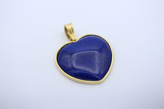 Schöner Herz Lapis Anhänger Herzform aus 585 / 14k Gelbgold mit Lapislazuli