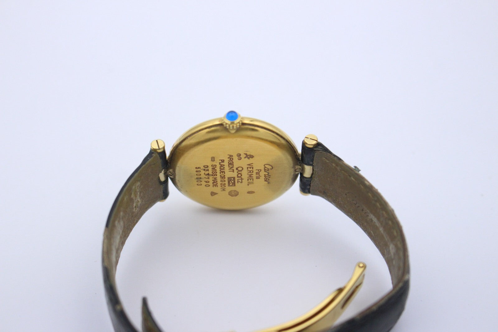 Cartier Vermeil Argent Must de Cartier Quarz 925 Silber Vergoldet 30 mm
