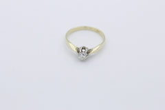 Schöner Solitär Altschliff Diamant Damen Ring aus 585 Gelbgold ca. 0,30 ct.