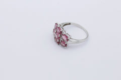Schöner Damen Ring aus 375/9k Weißgold mit echte Edelsteine & Diamanten