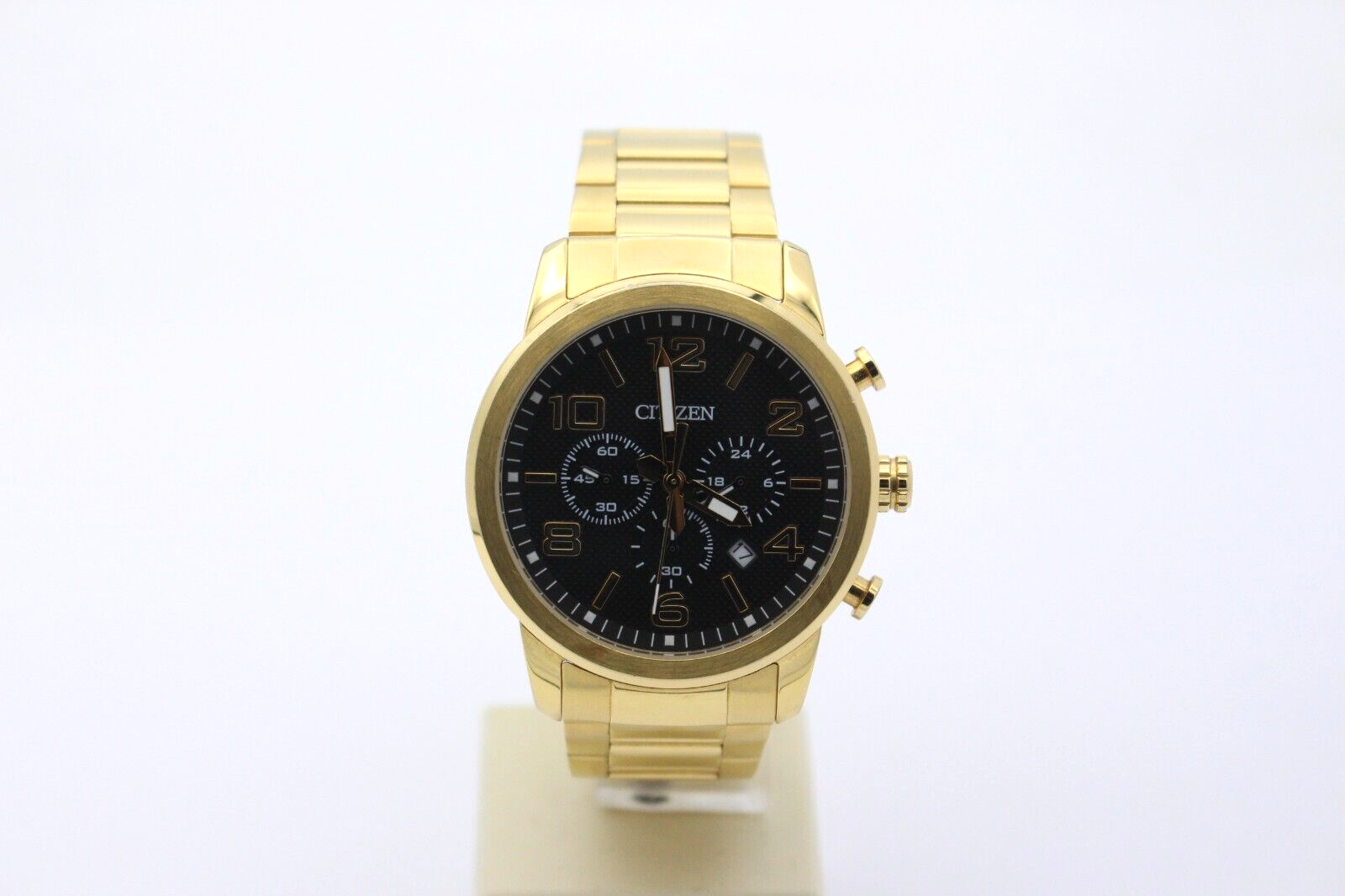 Citizen 0520-S090598F Quarz GN-4-S-11H Edelstahl Vergoldet Chronograph 42 mm