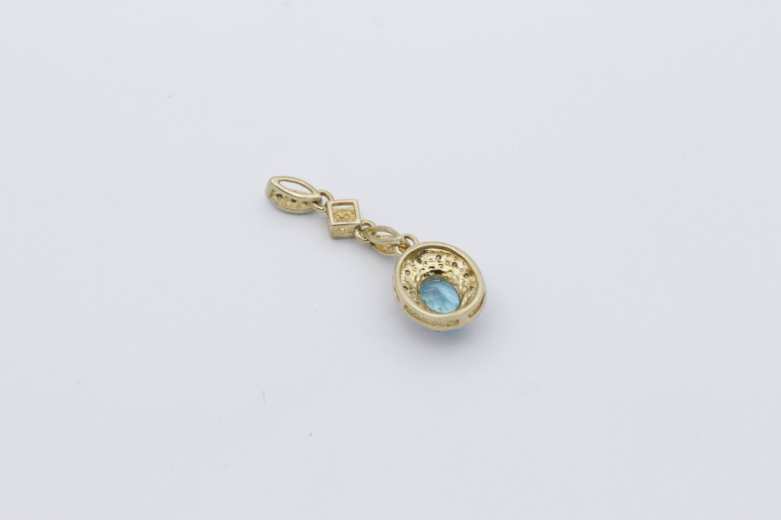 Juwelen Damen Anhänger aus 375 / 9k Gelbgold mit ein Edelstein & Diamanten