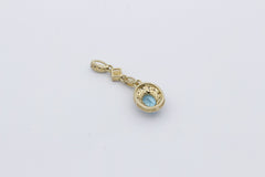 Juwelen Damen Anhänger aus 375 / 9k Gelbgold mit ein Edelstein & Diamanten