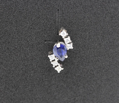 Traumhafte Damen Ohrstecker Ohrschmuck aus 585 Weißgold mit Saphir & Diamanten