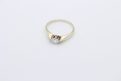 Schöner Damen Solitär Ring aus 585er Gelbgold mit ein Brillant ca. 0,32 ct.