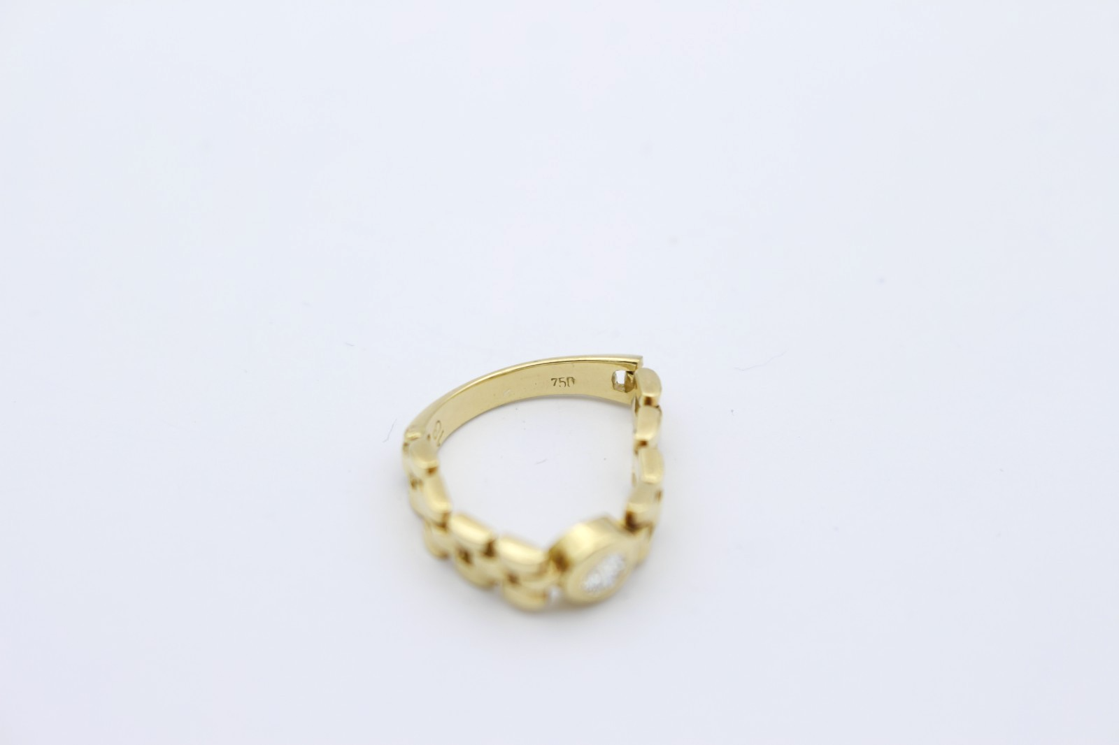 Exklusiver Rolex-Stil Ring 750 Gold mit Brillant | 18 Karat Panzerring Gr. 57