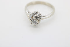 Brillantring 750er Weißgold 18k | Eleganter Damenring mit Diamanten | Gr. 52