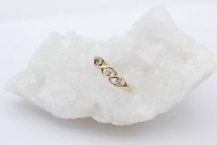 Zarter Damen Ring aus 585er Gelbgold mit Diamanten | Gr. 54